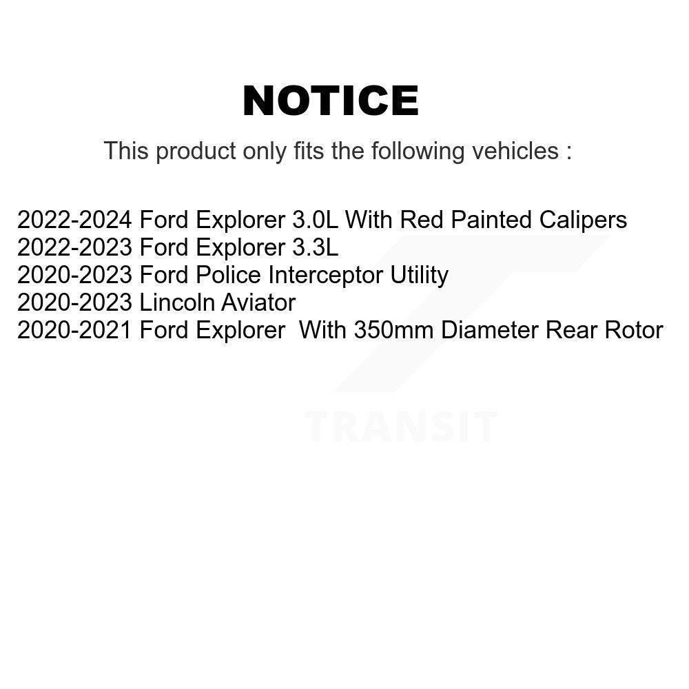 [Arrière] Disque de frein pour Ford Explorer Lincoln Aviator Police Interceptor Utility KG-101652