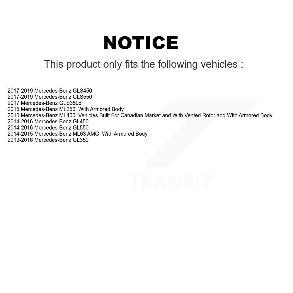 [Arrière] Kit de disque (revêtu) de frein pour Mercedes-Benz GLS450 GL450 GLS550 GL350 GL550 ML400 ML250 ML63 AMG GLS350d KG-101662