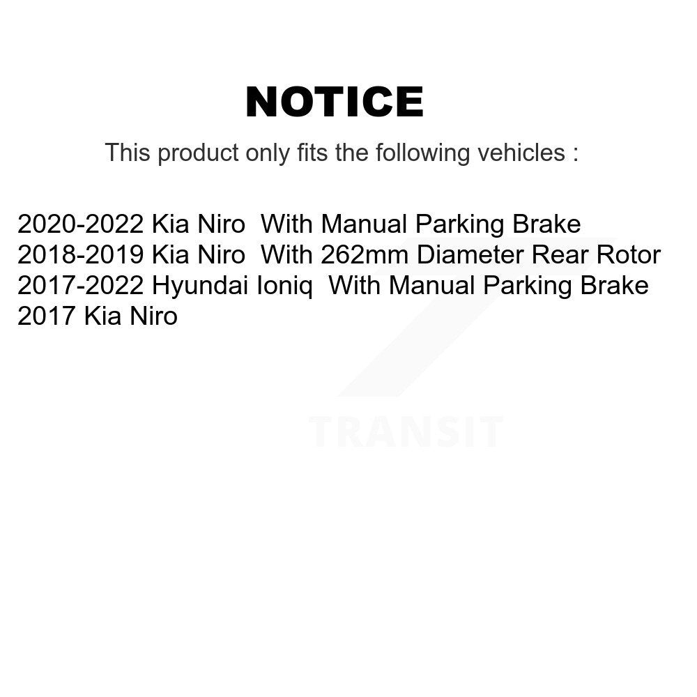 [Avant + Arrière] Kit de disque (revêtu) de frein pour Kia Niro Hyundai Ioniq KG-101687
