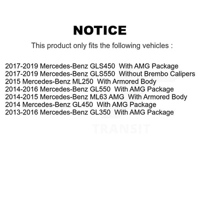 [Avant + Arrière] Kit de disque (revêtu) de frein pour Mercedes-Benz GLS450 GL450 GLS550 GL350 GL550 ML250 ML63 AMG KG-101705