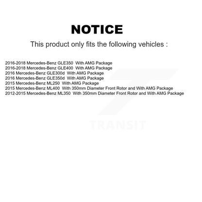 [Avant] Kit de disque (revêtu) de frein pour Mercedes-Benz ML350 GLE350 ML400 GLE400 ML250 GLE300d GLE350d KG-101712