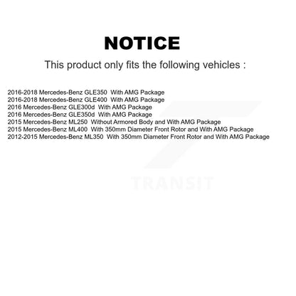 [Avant] Kit de disque (revêtu) de frein pour Mercedes-Benz ML350 GLE350 ML400 GLE400 ML250 GLE300d GLE350d KG-101714
