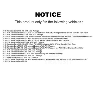 [Avant] Kit de disque (revêtu) de frein pour Mercedes-Benz ML350 GLS450 GL450 GLE43 AMG GL550 GLS550 GL350 GLE450 GLE400 GLE63 S ML400 ML550 ML250 ML63 GLE550e KG-101715