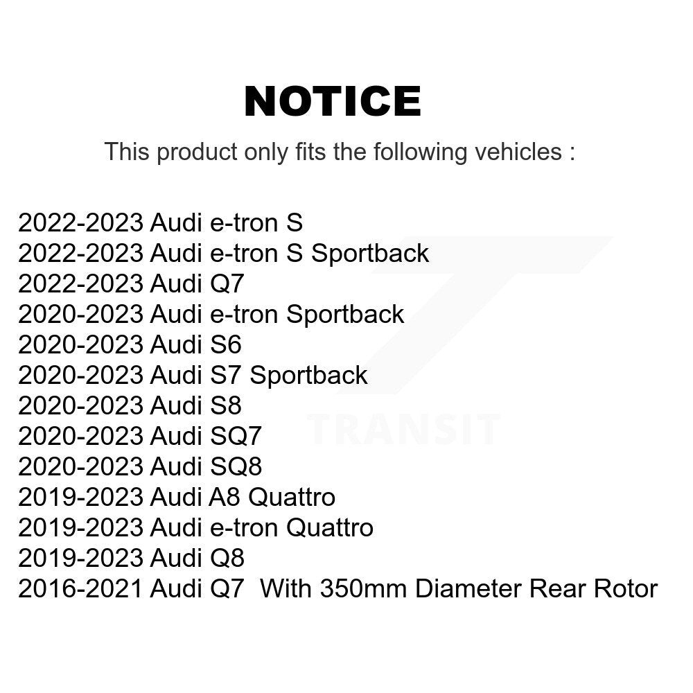 [Arrière] Disque de frein pour Audi Q7 Q8 e-tron Quattro SQ8 Sportback SQ7 A8 S S6 S8 S7 KG-101731