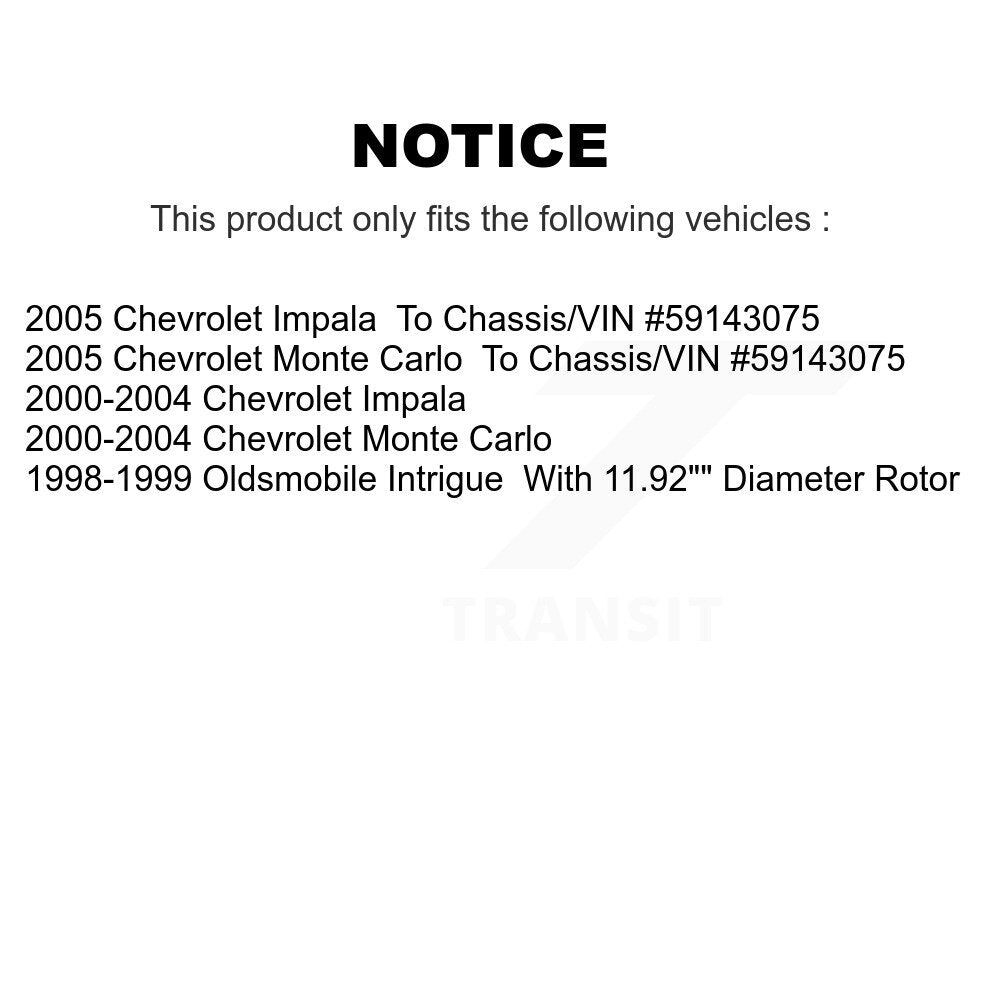 [Avant + Arrière] Kit de disque (revêtu) de frein pour Chevrolet Impala Monte Carlo Oldsmobile Intrigue KG-101736