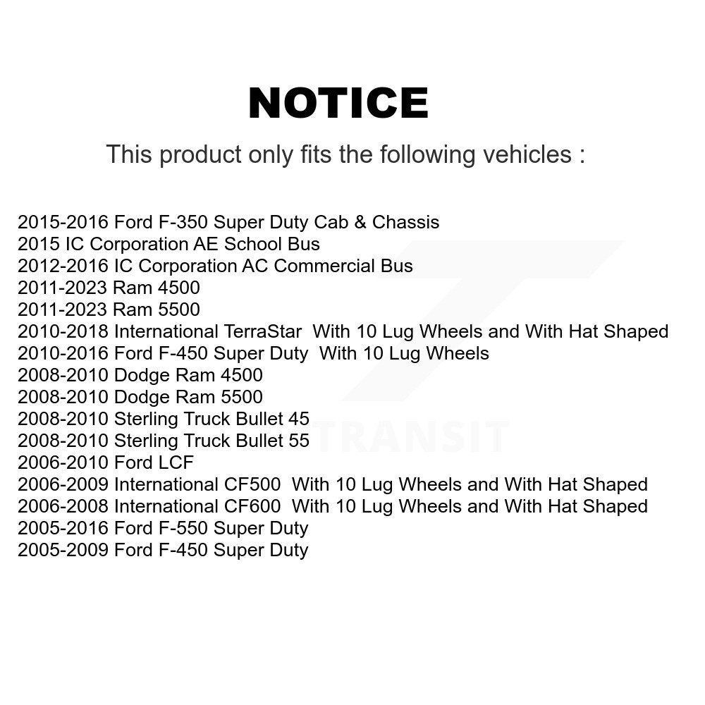 [Arrière] Disque de frein pour Ford F-350 Super Duty F-450 F-550 International TerraStar KG-101832