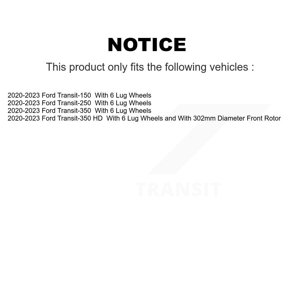 [Avant] Disque de frein pour 2020-2023 Ford Transit-250 Transit-350 Transit-150 HD KG-101853