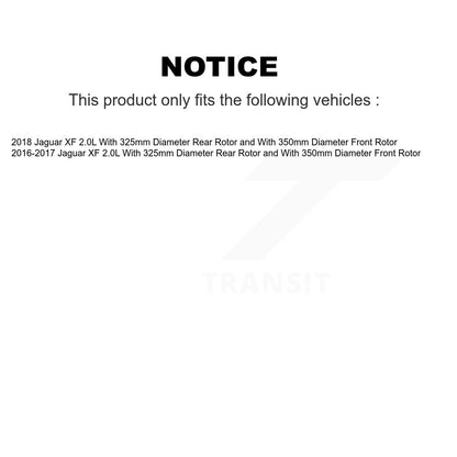 [Avant et Arrière] Disque de frein pour 2016-2018 Jaguar XF 2.0L KG-101926