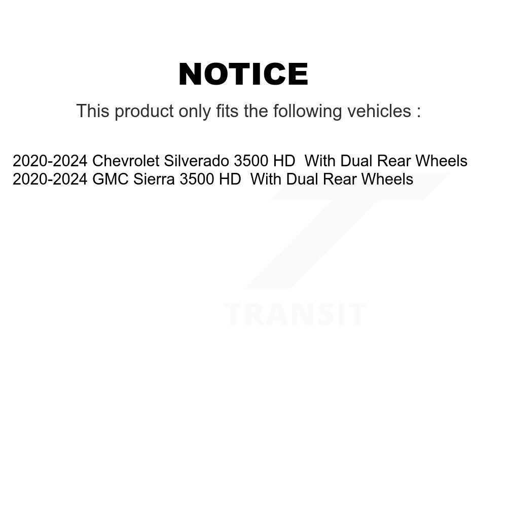[Avant et Arrière] Disque de frein pour 2020-2024 GMC Sierra 3500 HD Chevrolet Silverado KG-101934