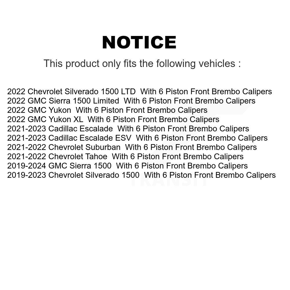 [Avant] Disque de frein pour GMC Sierra 1500 Chevrolet Silverado Tahoe Limited Cadillac KG-101952