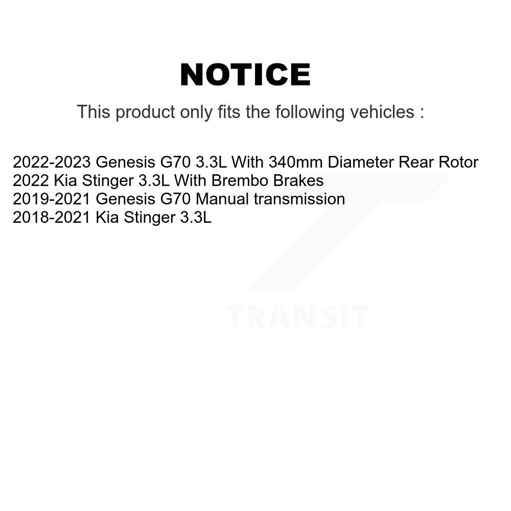 [Arrière] Disque de frein pour Genesis G70 Kia Stinger KG-102012