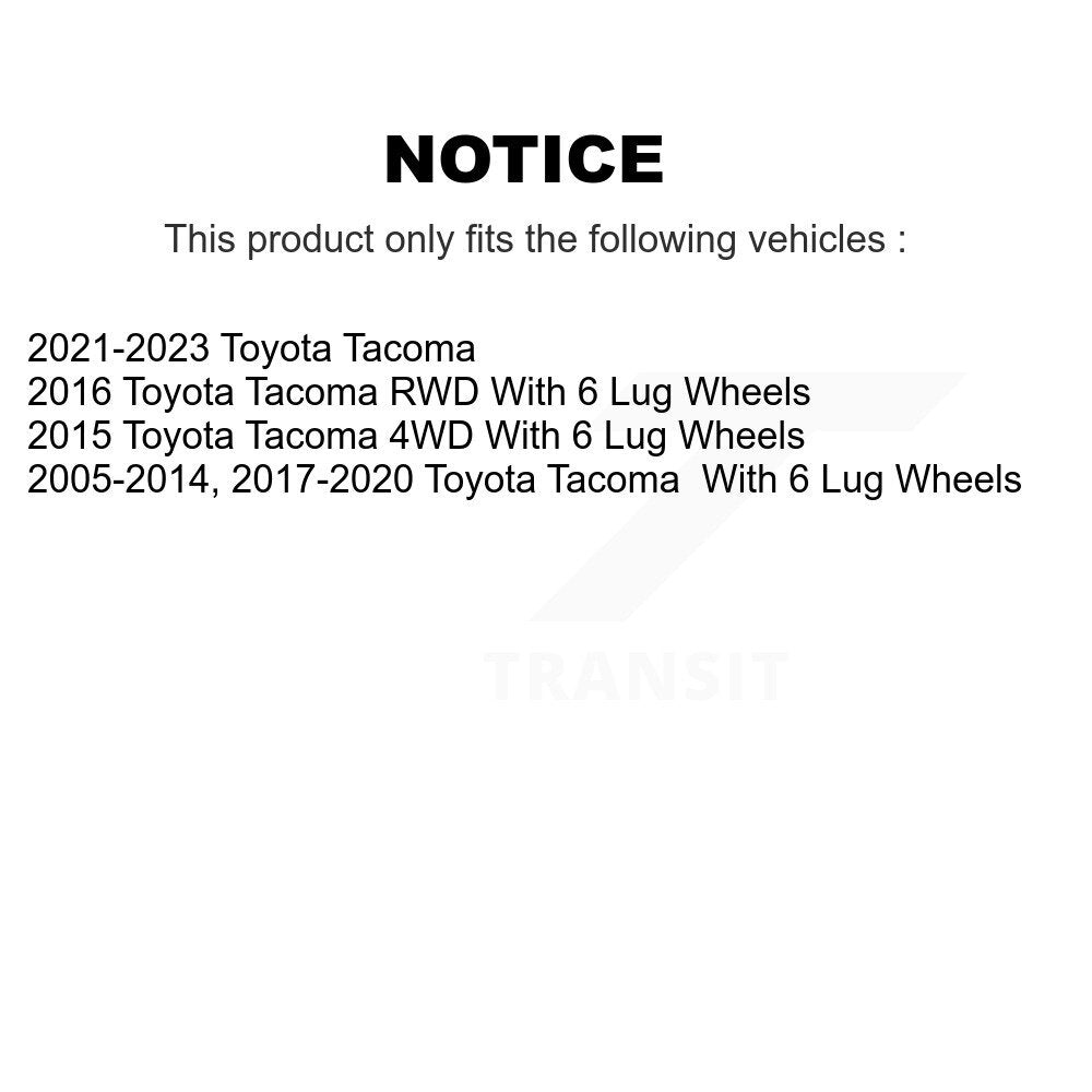 [Avant et Arrière] Ensemble disque de frein à disque et moyeu pour Toyota Tacoma KG-102036