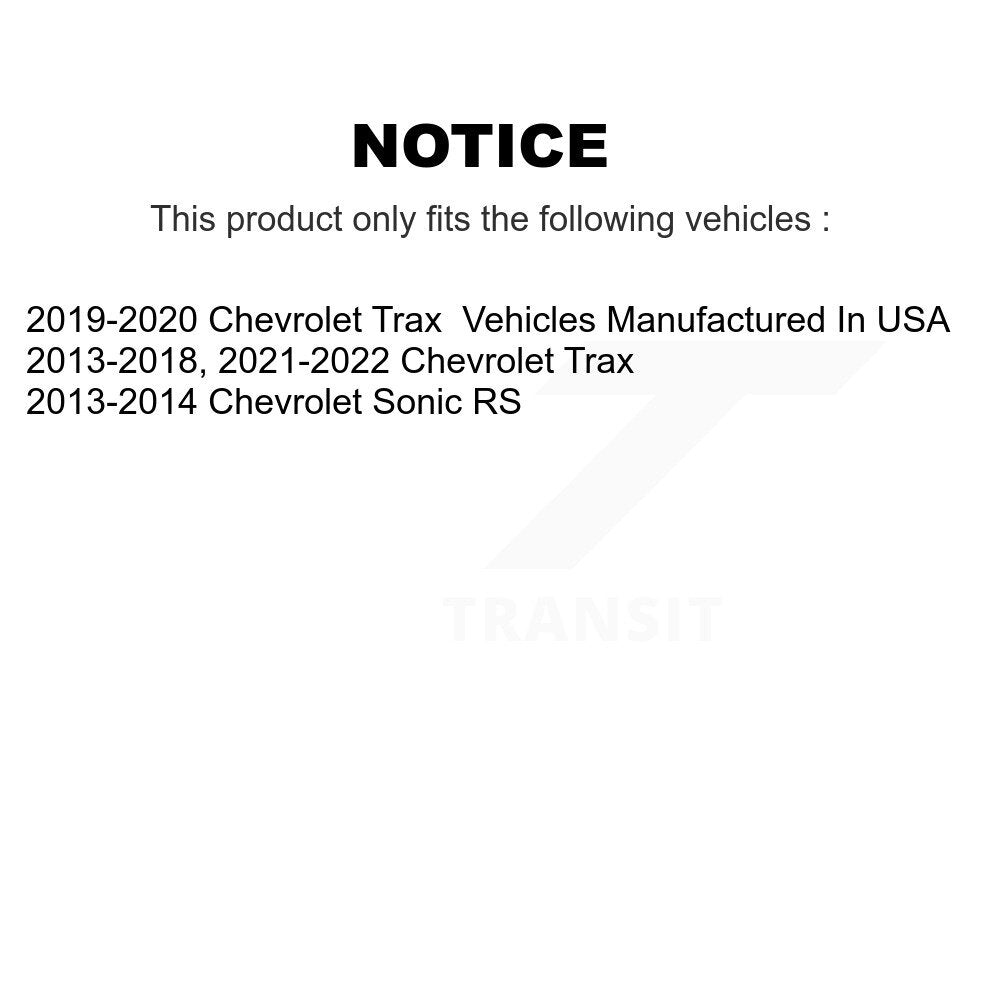 [Avant et Arrière] Ensemble disque de frein à disque et moyeu pour Chevrolet Trax Sonic KG-102039