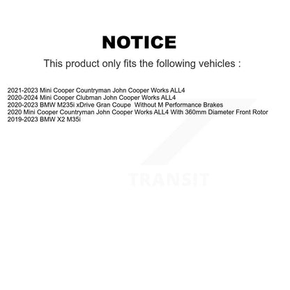 [Avant et Arrière] Disque de frein pour Mini Cooper Countryman BMW X2 M235i xDrive Gran Coupe KG-102044