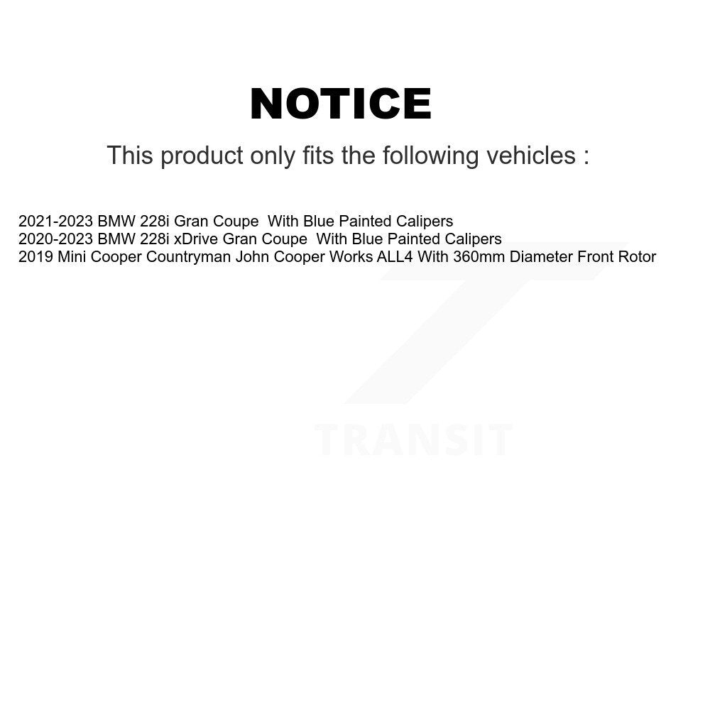 [Avant et Arrière] Disque de frein pour Mini Cooper Countryman BMW 228i xDrive Gran Coupe KG-102045