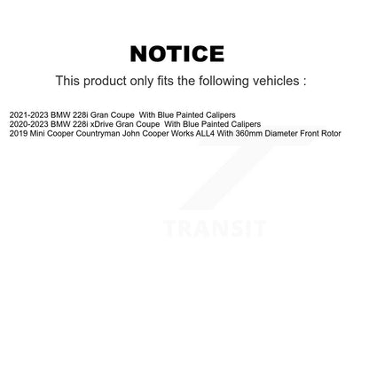 [Avant et Arrière] Disque de frein pour Mini Cooper Countryman BMW 228i xDrive Gran Coupe KG-102045