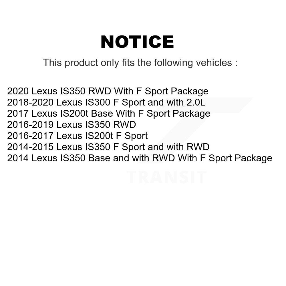 [Avant + Arrière] Kit de disque (revêtu) et plaquette (céramique) de frein pour Lexus IS200t IS300 IS350 KGC-100008