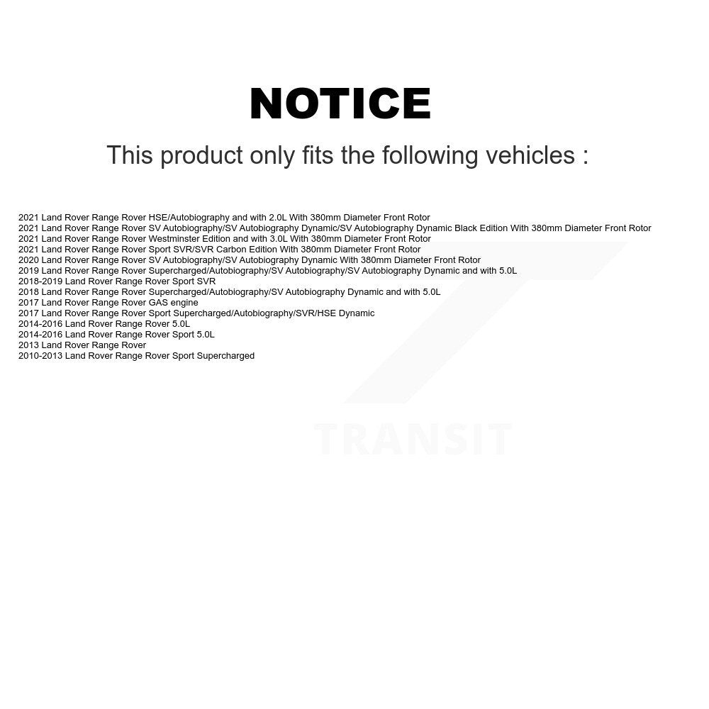 [Avant] Kit de disque (revêtu) et plaquette (céramique) de frein pour Land Rover Range Sport KGC-100019