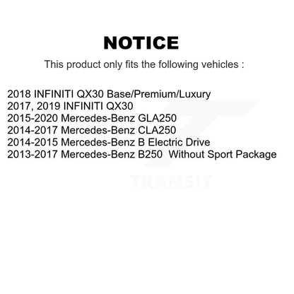 [Avant] Kit de disque (revêtu) et plaquette (céramique) de frein pour Mercedes-Benz GLA250 CLA250 INFINITI QX30 B Electric Drive B250 KGC-100119