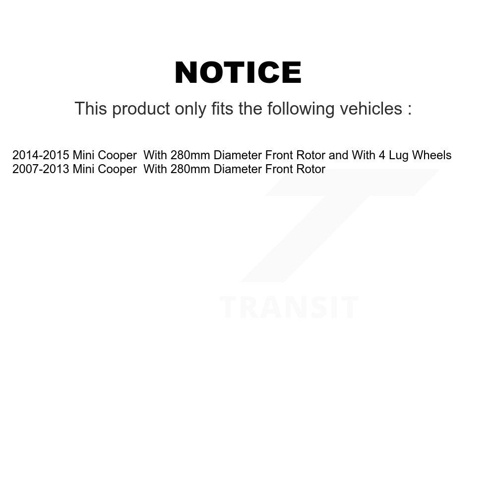 [Avant] Kit de disque (revêtu) et plaquette (céramique) de frein pour 2007-2015 Mini Cooper avec 280mm Diameter Rotor KGC-100145