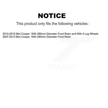 [Avant] Kit de disque (revêtu) et plaquette (céramique) de frein pour 2007-2015 Mini Cooper avec 280mm Diameter Rotor KGC-100145