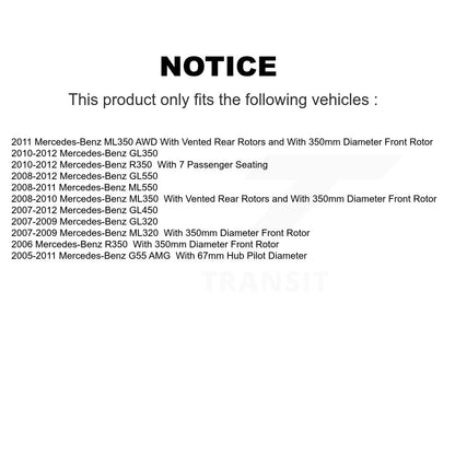 [Avant] Kit de disque (revêtu) et plaquette (céramique) de frein pour Mercedes-Benz ML350 GL450 R350 GL550 ML320 GL350 ML550 GL320 KGC-100195