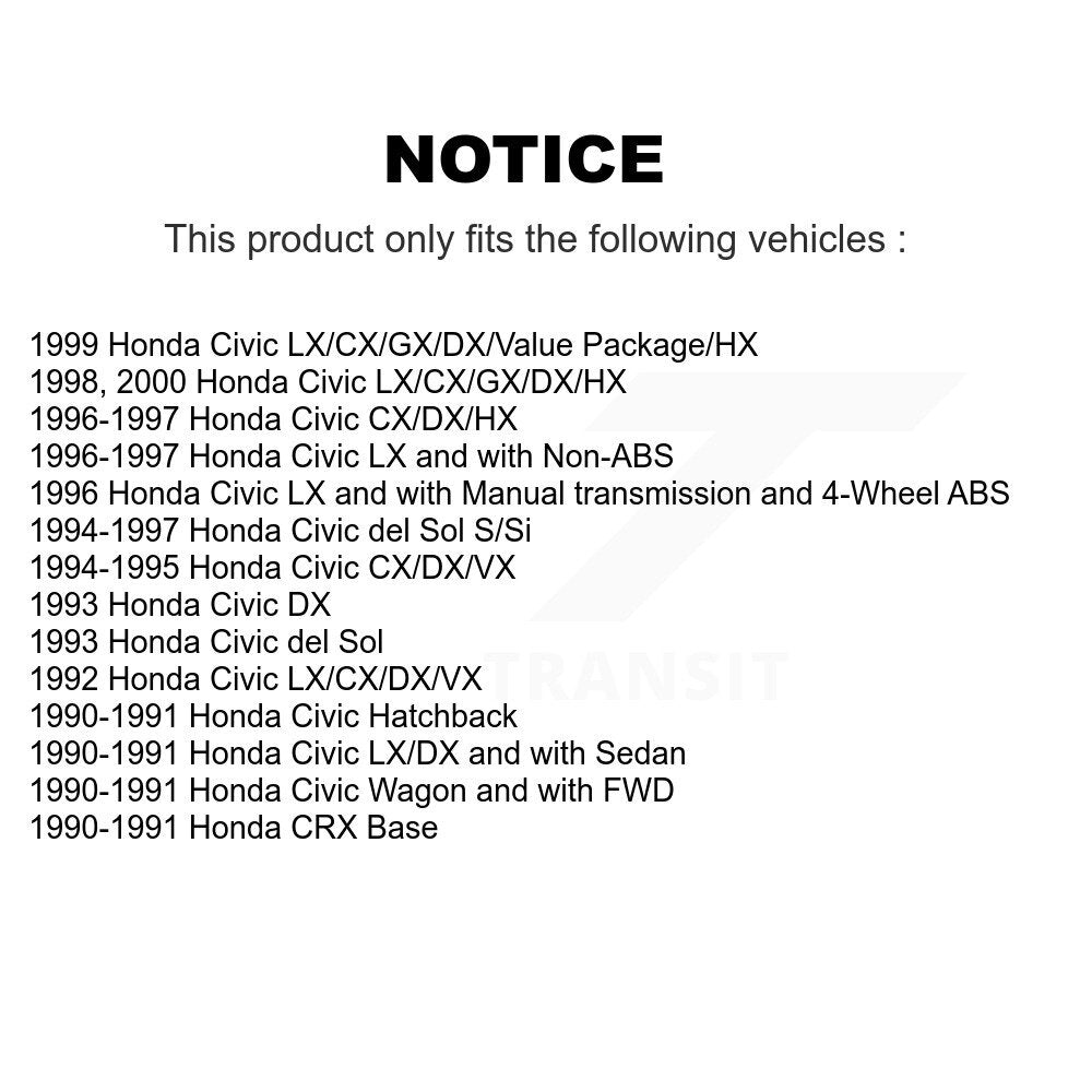 [Avant] Kit de disque (revêtu) et plaquette (céramique) de frein pour Honda Civic del Sol CRX KGC-100249