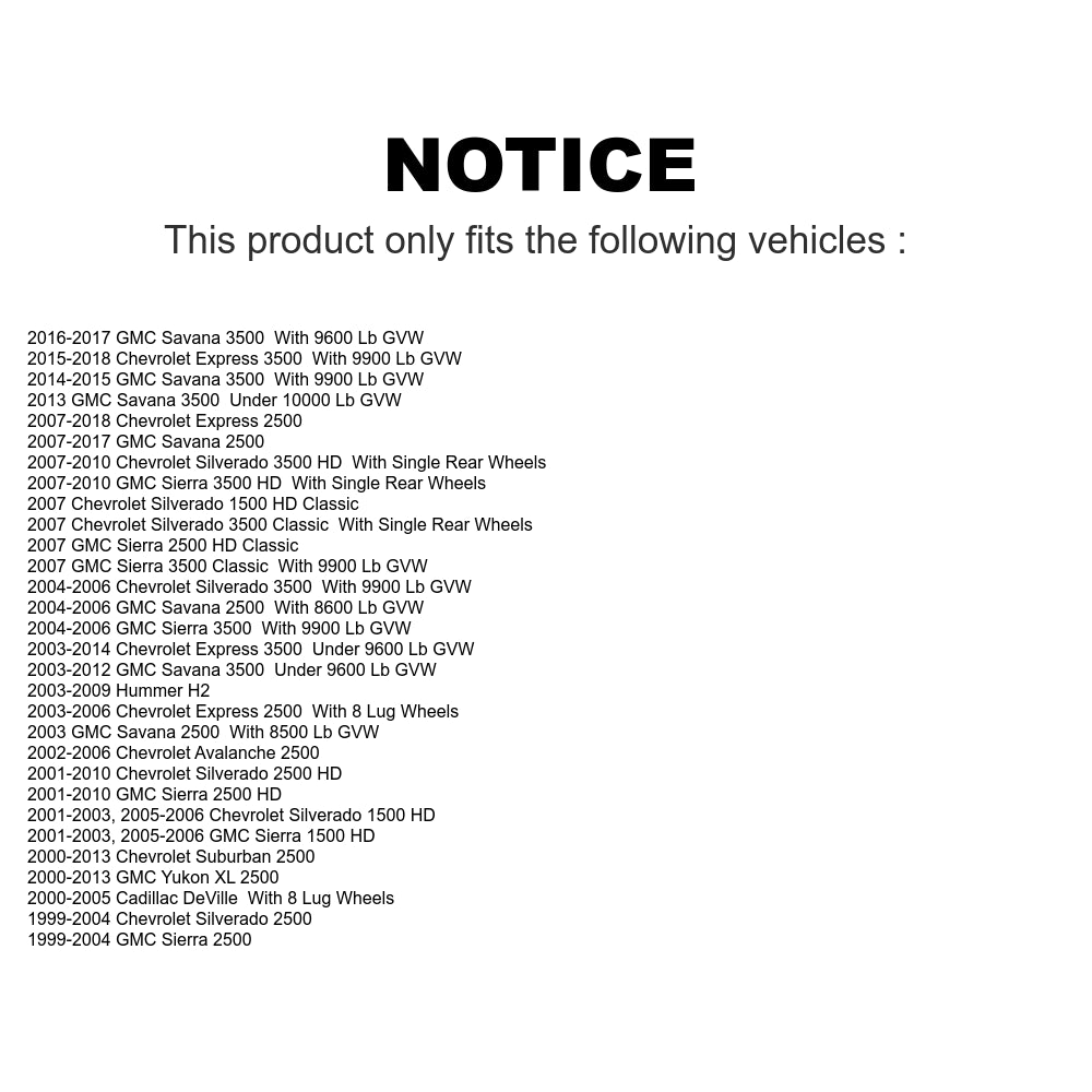 [Avant] Kit de disque (revêtu) et plaquette (céramique) de frein pour Chevrolet Silverado 2500 HD GMC Express 3500 Sierra Cadillac DeVille Savana Hummer H2 Classic 1500 Suburban Yukon XL Avalanche KGC-100328