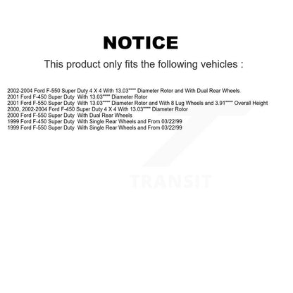 [Avant] Kit de disque (revêtu) et plaquette (céramique) de frein pour Ford F-550 Super Duty F-450 KGC-100399