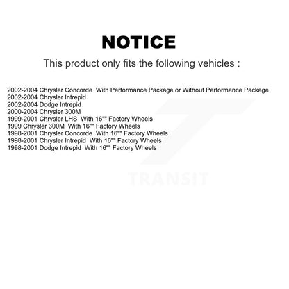 [Avant] Kit de disque (revêtu) et plaquette (céramique) de frein pour Chrysler Dodge Intrepid 300M Concorde LHS KGC-100469