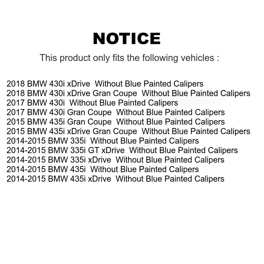 [Avant + Arrière] Kit de disque (revêtu) et plaquette (céramique) de frein pour BMW 435i 335i xDrive 430i Gran Coupe GT sans Blue Painted Calipers KGC-100706