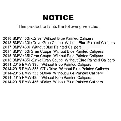 [Avant + Arrière] Kit de disque (revêtu) et plaquette (céramique) de frein pour BMW 435i 335i xDrive 430i Gran Coupe GT sans Blue Painted Calipers KGC-100706