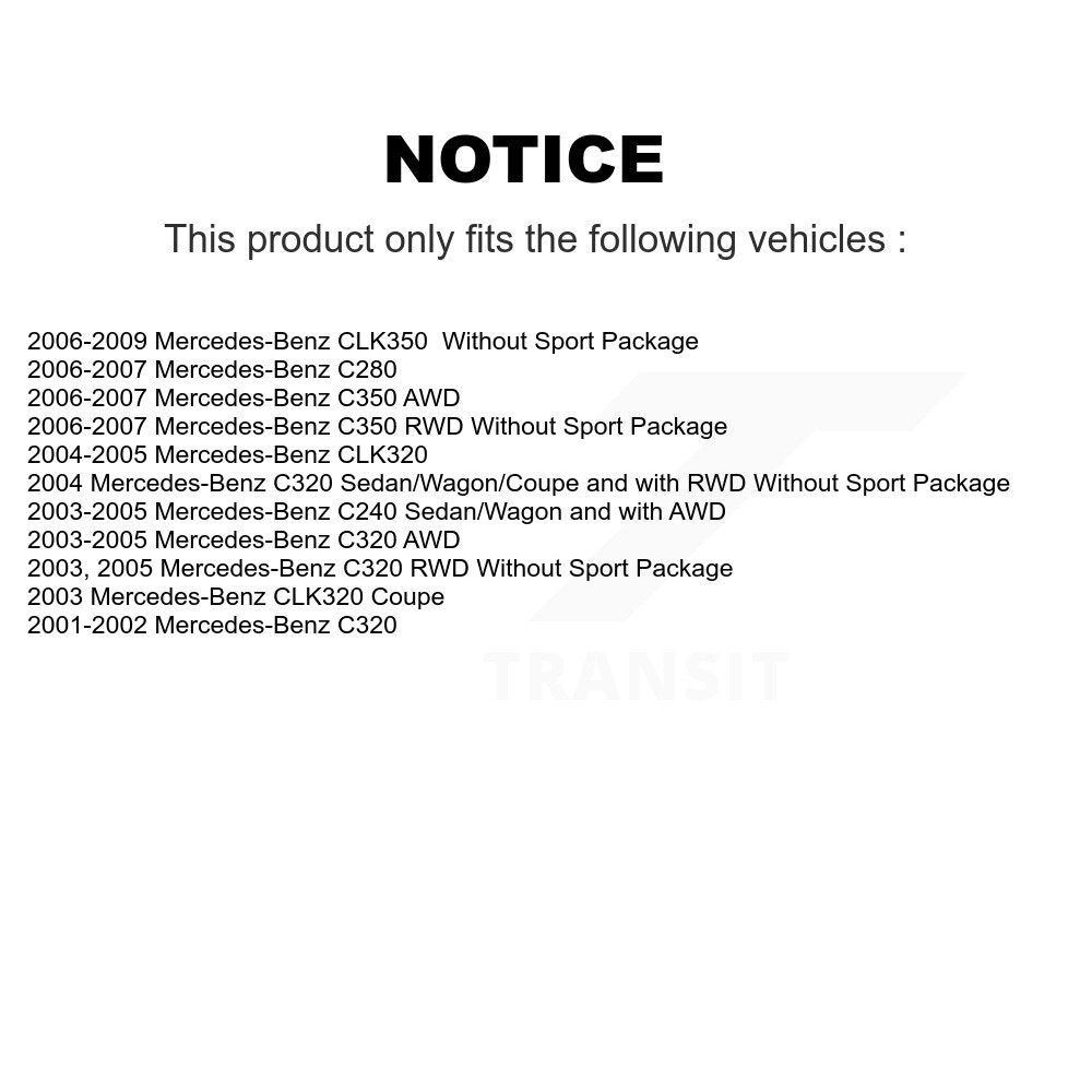 [Avant + Arrière] Kit de disque (revêtu) et plaquette (céramique) de frein pour Mercedes-Benz C240 CLK350 C320 C280 CLK320 C350 KGC-100809