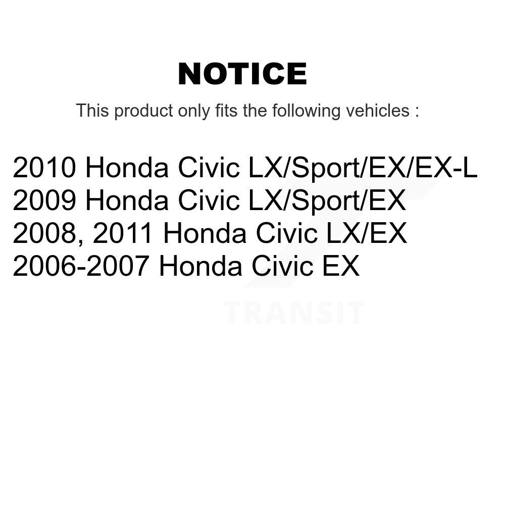 [Avant + Arrière] Kit de disque (revêtu) et plaquette (céramique) de frein pour Honda Civic KGC-100866