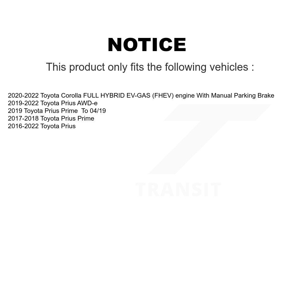 [Avant + Arrière] Kit de disque (revêtu) et plaquette (céramique) de frein pour Toyota Prius Corolla Prime KGC-101142