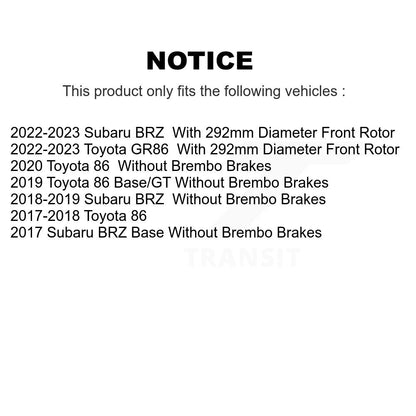 [Avant + Arrière] Kit de disque (revêtu) et plaquette (céramique) de frein pour Toyota 86 Subaru BRZ KGC-101340