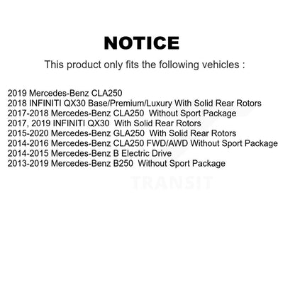 [Avant + Arrière] Kit de disque (revêtu) et plaquette (céramique) de frein pour Mercedes-Benz GLA250 CLA250 INFINITI QX30 B Electric Drive B250 KGC-101357
