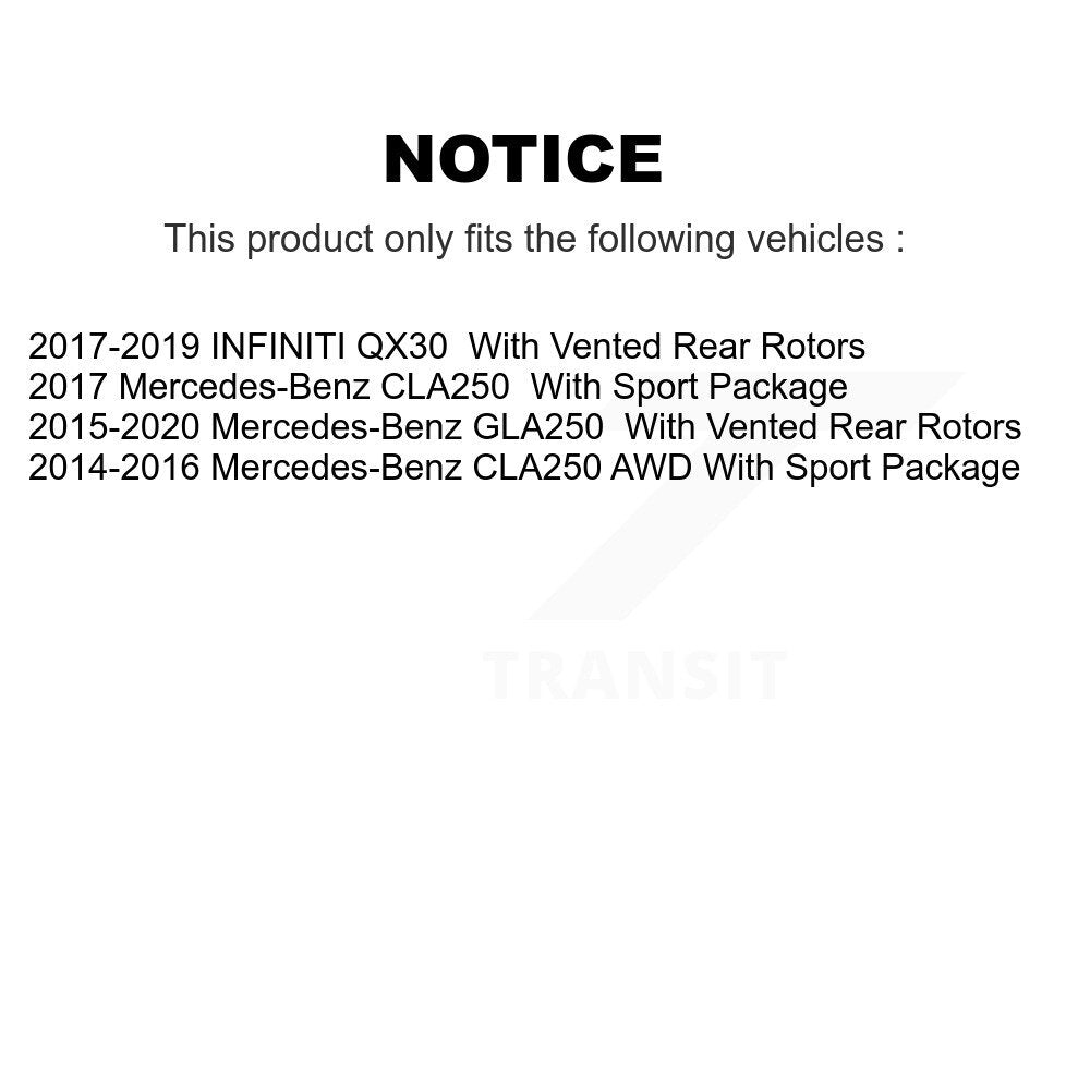 [Arrière] Kit de disque (revêtu) et plaquette (céramique) de frein pour Mercedes-Benz GLA250 CLA250 INFINITI QX30 KGC-101434