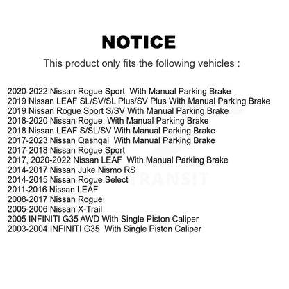 [Arrière] Kit de disque (revêtu) et plaquette (céramique) de frein pour Nissan Rogue Sport INFINITI G35 Select LEAF Juke 350Z Qashqai X-Trail KGC-101491