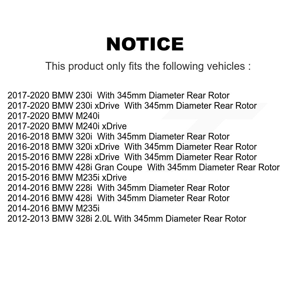 [Arrière] Kit de disque (revêtu) et plaquette (céramique) de frein pour BMW 328i 428i 320i xDrive 228i M235i 230i Gran Coupe M240i KGC-101507