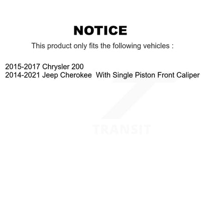 [Arrière] Kit de disque (revêtu) et plaquette (céramique) de frein pour Jeep Cherokee Chrysler 200 KGC-101522