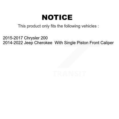 [Arrière] Kit de disque (revêtu) et plaquette (céramique) de frein pour Jeep Cherokee Chrysler 200 KGC-101522
