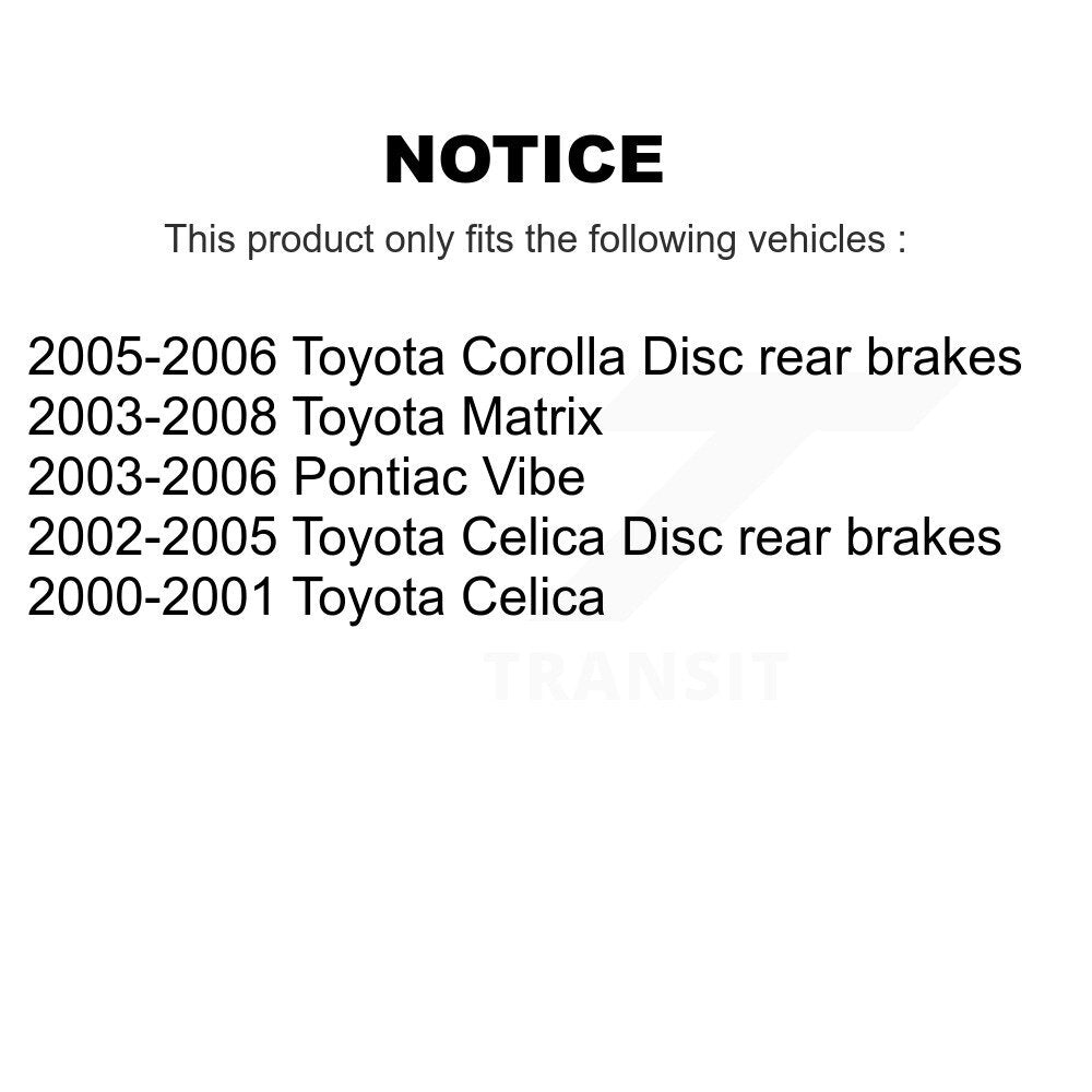 [Arrière] Kit de disque (revêtu) et plaquette (céramique) de frein pour Toyota Corolla Matrix Pontiac Vibe Celica KGC-101558
