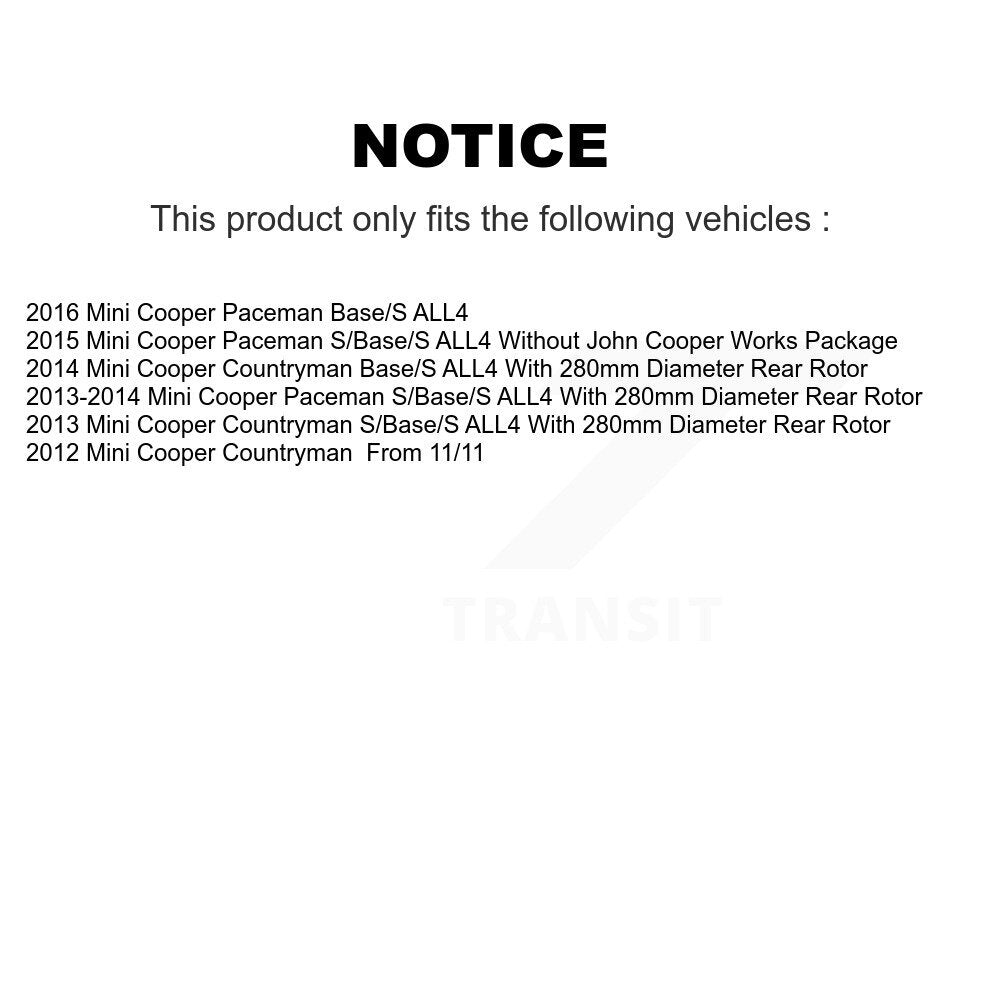 [Arrière] Kit de disque (revêtu) et plaquette (céramique) de frein pour Mini Cooper Countryman Paceman KGC-101569