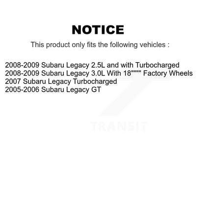 [Arrière] Kit de disque (revêtu) et plaquette (céramique) de frein pour Subaru Legacy KGC-101651