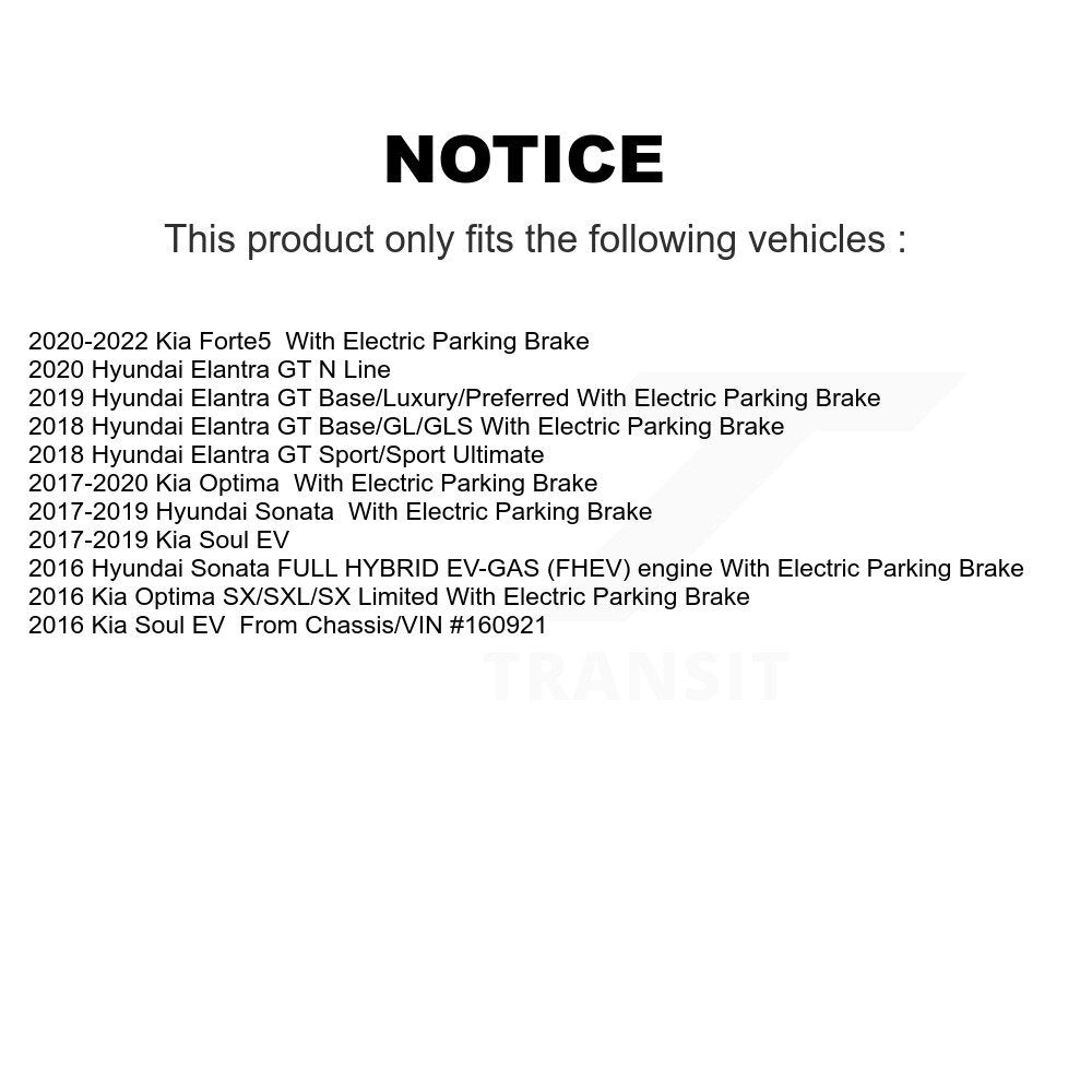 [Arrière] Kit de disque (revêtu) et plaquette (céramique) de frein pour Hyundai Sonata Kia Optima Elantra GT Soul EV Forte Forte5 KGC-101729