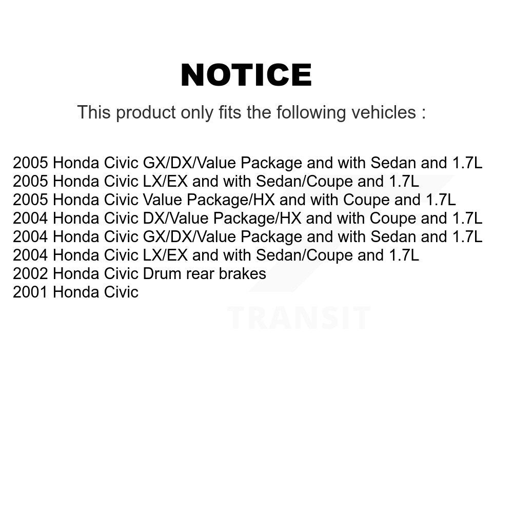 [Avant + Arrière] Kit de disque (revêtu) et plaquette (céramique) de frein pour Honda Civic KGC-102063