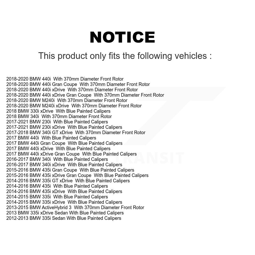 [Avant] Kit de disque (revêtu) et plaquette (céramique) de frein pour BMW 335i xDrive 435i 330i 340i 230i 440i Gran Coupe GT M240i ActiveHybrid 3 KGC-102138