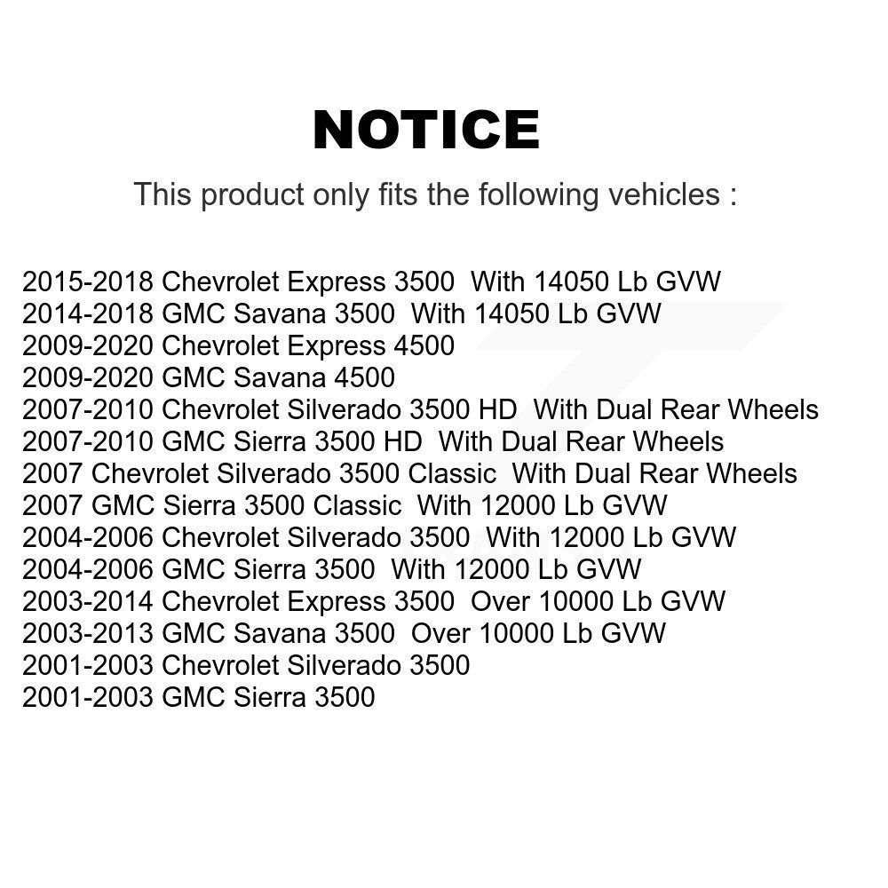 [Avant] Kit de disque (revêtu) et plaquette (semi-métallique) de frein pour Chevrolet Express 3500 GMC Savana Silverado HD Sierra Classic 4500 KGF-100015
