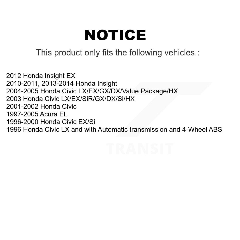 [Avant] Kit de disque (revêtu) et plaquette (semi-métallique) de frein pour Honda Civic Insight Acura EL KGF-100180